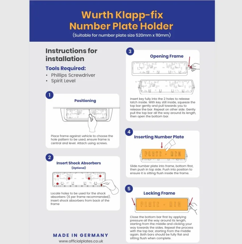 Wurth Plate Holder Frame + Anti-vibration Shock Absorbers - Image 2