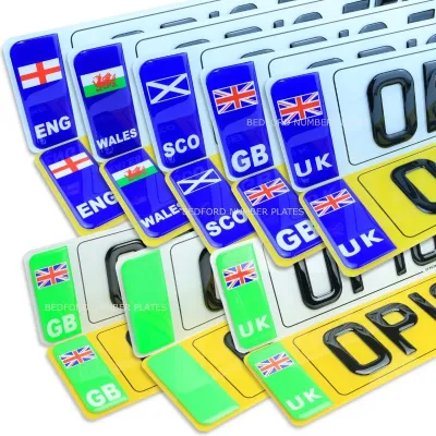 3D gel badge number plates with lots of different style