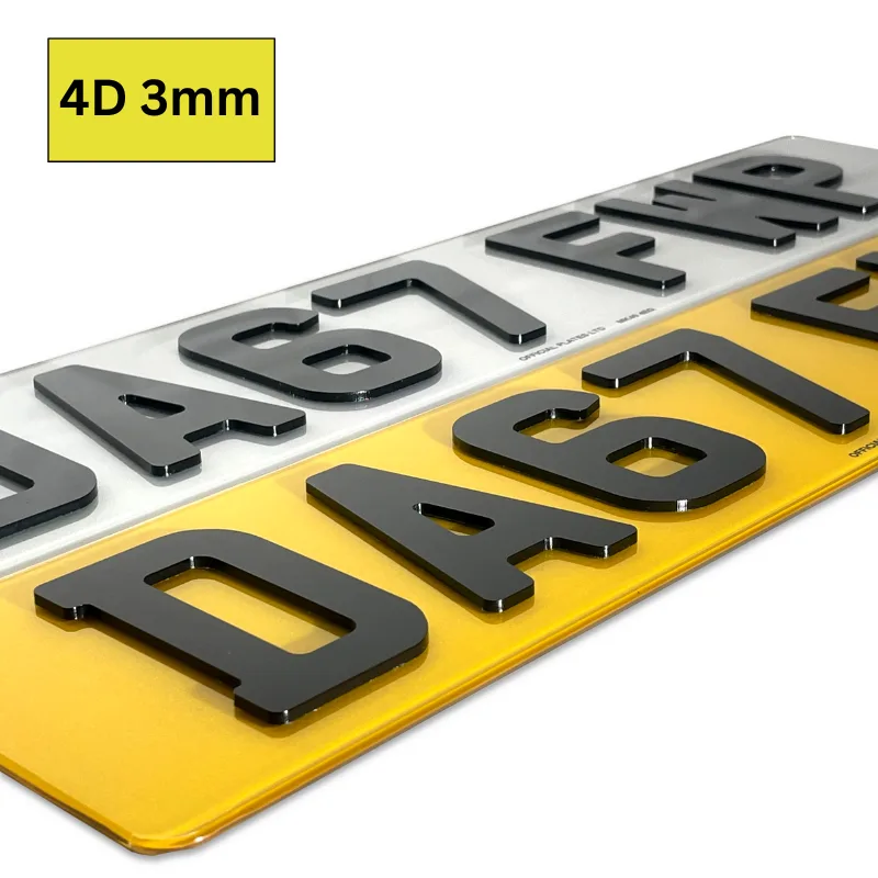 4D number plates for cars