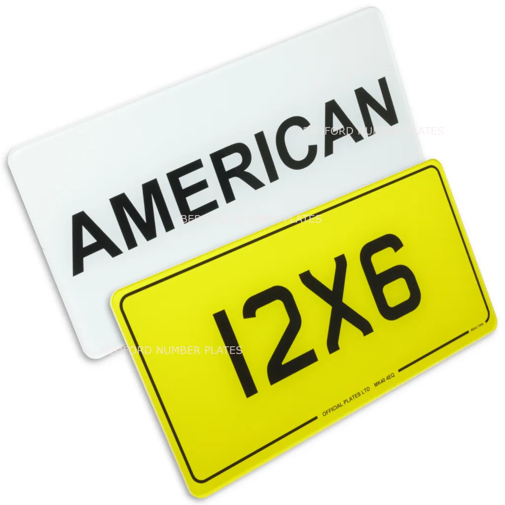 American style number plates for imported cars in uk