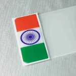 India flag number plate badge with Ashoka Chakra symbol.