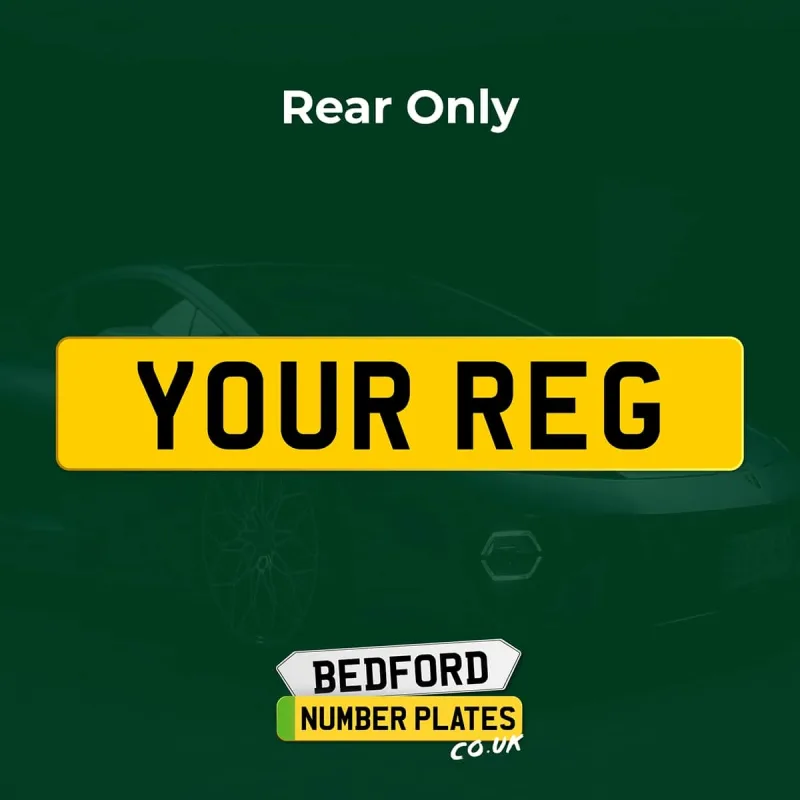 Rear Number Plate Only – Yellow Replacement & Extra Plates for Bike Racks, Caravans, Trailers