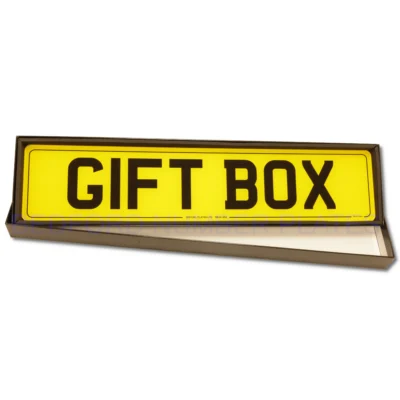 Premium gift box for standard UK number plates